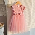thumbnail image 2 of Cethrio Girls Summer Dresses, Princess Casual Flutter Sleeve Mesh Party Dresses Pink Size 6, 2 of 4