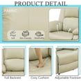 thumbnail image 6 of 3-Pcs Modern Leather Recliner Couch with 5 Recliners Living Room/Office/Theater Set, Beige, 6 of 11