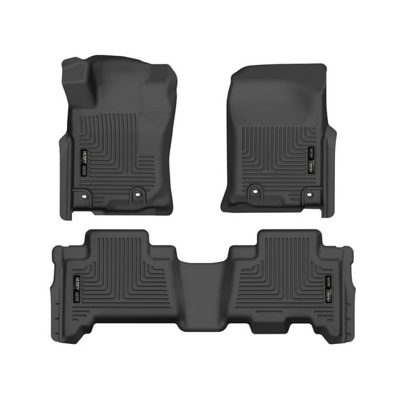 Husky Liners 99571 Weatherbeater Floor Mats Fit 2013-2024 Toyota 4Runner (w/w/o 3rd Row, Sliding Cargo Deck), 2014-2023 Lexus GX460 - Front/2nd Seat - Black
