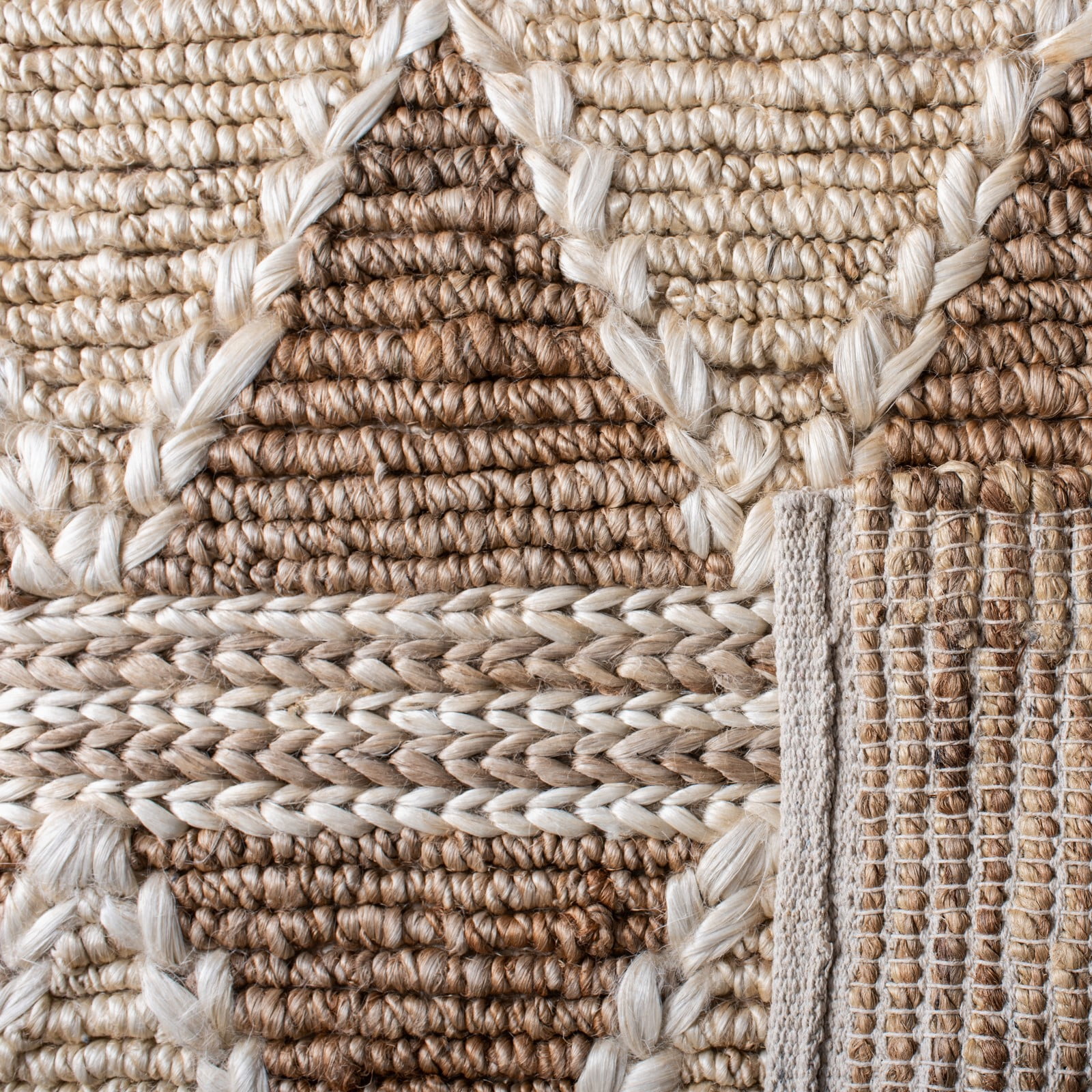 SAFAVIEH Natural Fiber Serenity Geometric Jute Area Rug, Brown/Beige, 9' x 12'