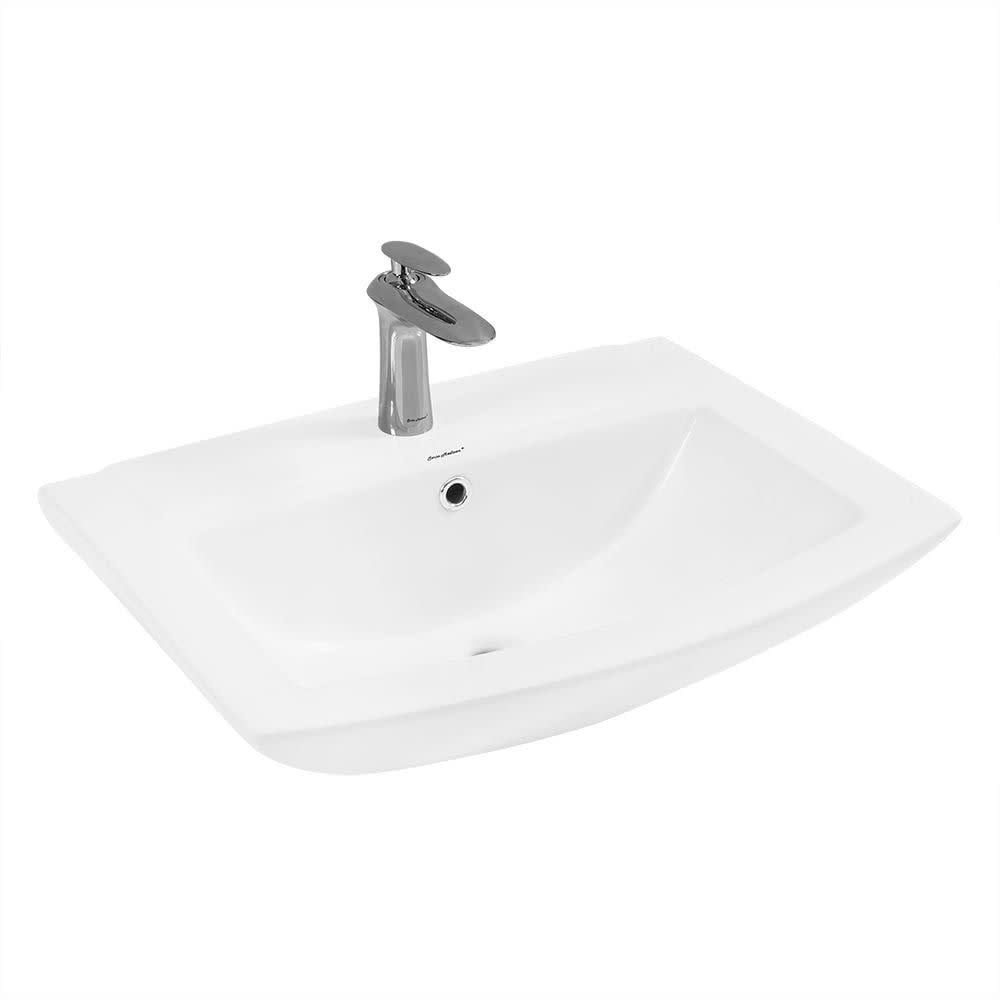 Sublime Pedestal Bathroom Sink Square Single Faucet Hole