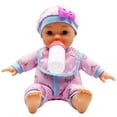 thumbnail image 4 of Dream Collection: Baby Doll Starter Set - Pink & Blue, 12" Lifelike Doll, Mix & Match Clothes, 3 pc Feeding Accessories, Soft & Posable, Kids Ages 2+, 4 of 8