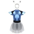 thumbnail image 4 of TiaoBug Galatic Alien Babe Costume for Women Tulle Skirt Leotard Astronaut Halloween Outfits Silver XL, 4 of 5