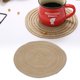 thumbnail image 5 of Estera de mesa redonda de ramio de estilo japonés, linda almohadilla aislante de ramio para mesa (café L), 5 of 5