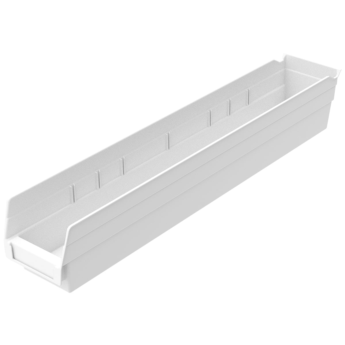 Akro-Mils 30124 24-Inch by 4-Inch by 4-Inch Plastic Nesting Shelf Bin Box Red Case of 12