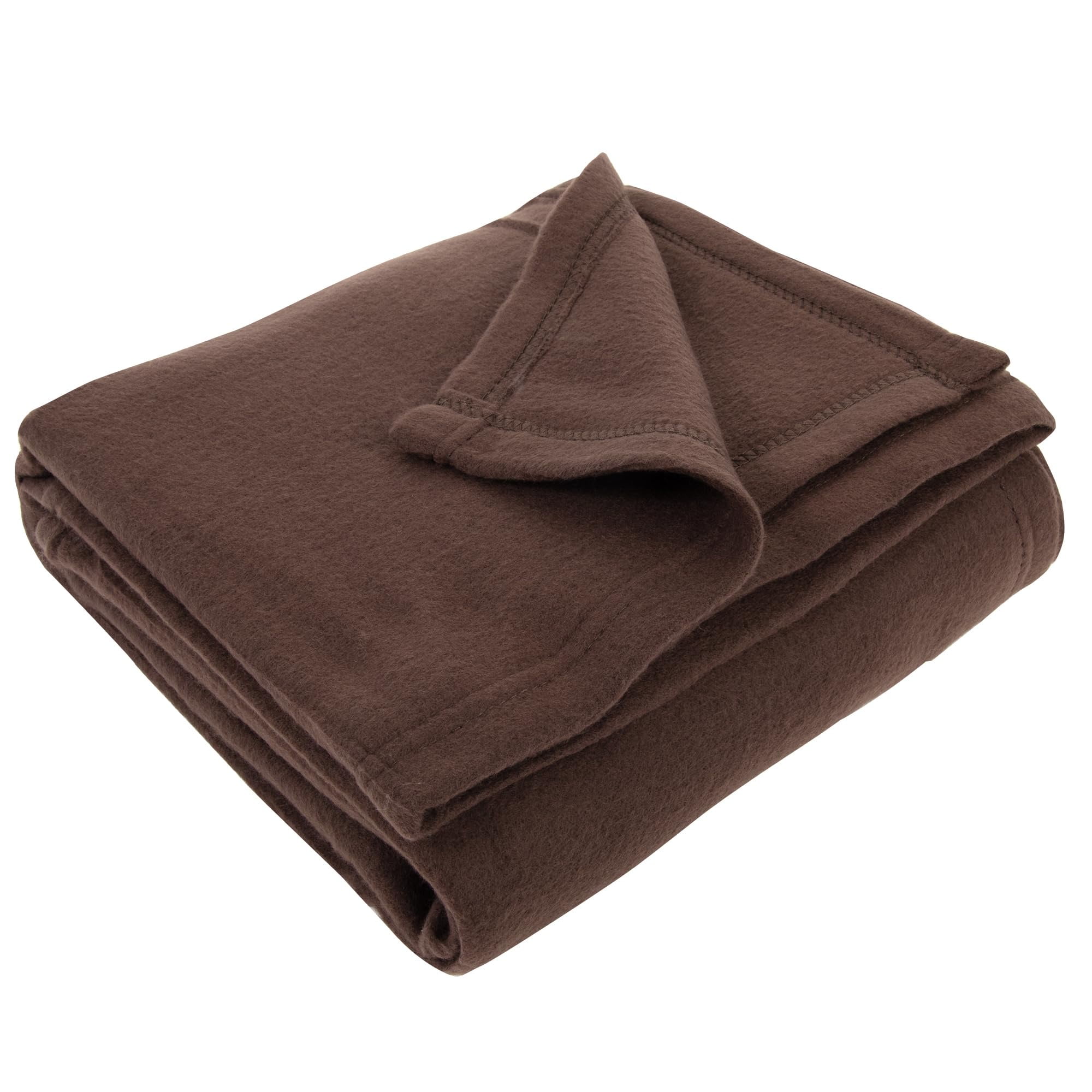 24 pack Trail maker 60”L x 50”W Solid Color Hypoallergenic Fleece Throw Blankets in Brown