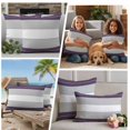 thumbnail image 5 of Purple Grey Stripe Outdoor Waterproof Pillow Covers, Modern Art Horizontal Striped Decorative Square Throw Pillowcase Sofa Cushion Sham for Patio/Couch/Chair, 26"x26" 2 Pack, 5 of 8