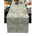thumbnail image 2 of Sage Green Leaves Cotton Linen Table Runner 18 x 72 inch Vintage Abstract Art Botanical Non-slip Rectangular Dining Table Decor for Wedding Party Holiday Dinner, 2 of 8