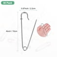 thumbnail image 3 of Paquete de 30 alfileres de seguridad grandes de 4" para costura y manualidades, color plata, 3 of 7