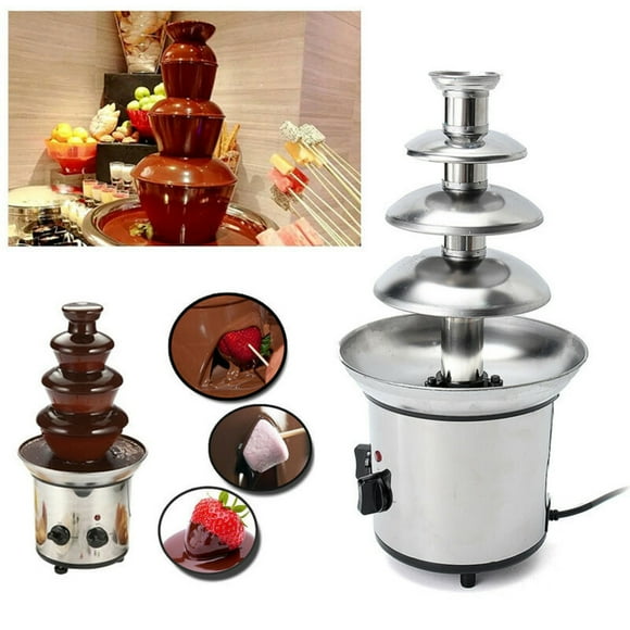 fuente de chocolate máquina de fusión eléctrica de 4 niveles juego de ollas para fondue para dulces de chocolate rancho queso nacho abanopi fuente de chocolate