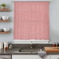 thumbnail image 5 of Vintage Peach Pink Sheer Curtains 45 Inches Long, Farmhouse Retro Solid Color Linen Texture Light Filering Curtains, Breathable Simi Curtain Privacy Drapes for Kitchen Bathroom Small Window Treatment, 5 of 9