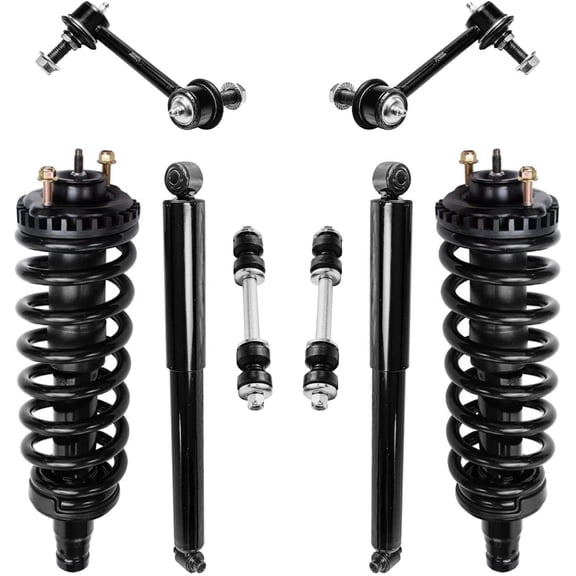 Detroit Axle - Front 8pc Struts Kit for 2008-2009 Chevrolet Trailblazer GMC Envoy Struts & Coil Spring Rear Shock Absorbers Sway Bars Replacement Suspension