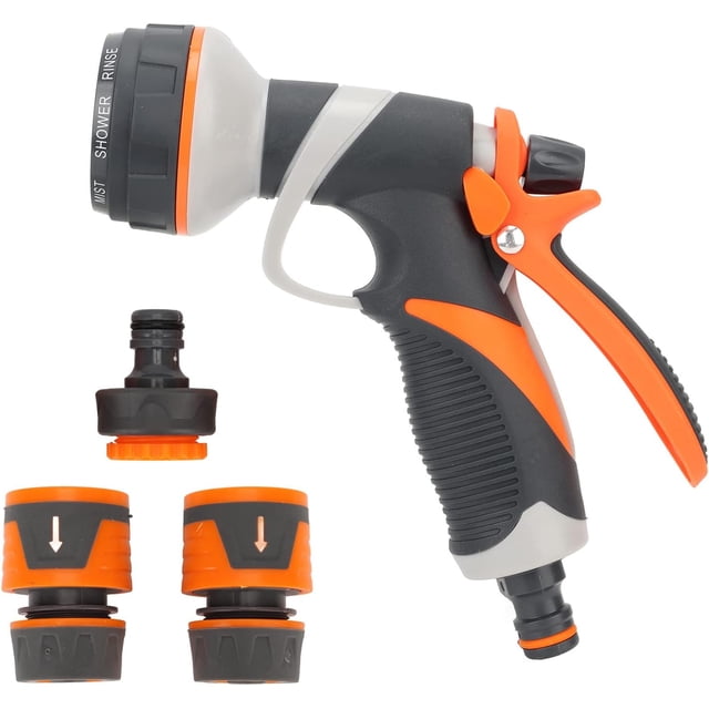 Pistola de agua de alta presión pulverizadora de boquilla de mangueras de jardín de 4 piezas, con conector G1 / 2, para plantas y verduras