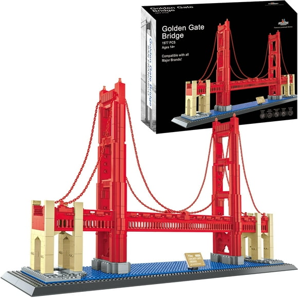 Apostrophe games golden gate Bridge Building Block Set (1,977 Pieces) San Franciscos golden gate Bridge Famous Landmark Series - Architecture Model for Kids and Adults