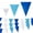 Dark/Light Blue+White, variant on Multi-Purpose 105 FT Colored Triangle Warning Pennant Banner, Suitable for Construction, Traffic Marking and Decoration