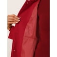 thumbnail image 5 of INSPIRE CHIC Women's Winter Overcoat Solid Color Hooded Button Midi Long Coat With Pockets Red L, 5 of 5