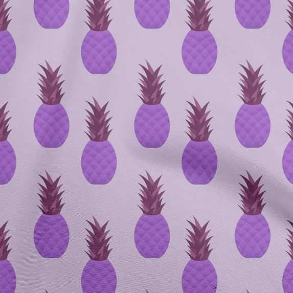 oneOone Georgette Viscose Purple Fabric Fruits Pineapple Dress Material Fabric Print Fabric By The Yard 42 Inch Wide