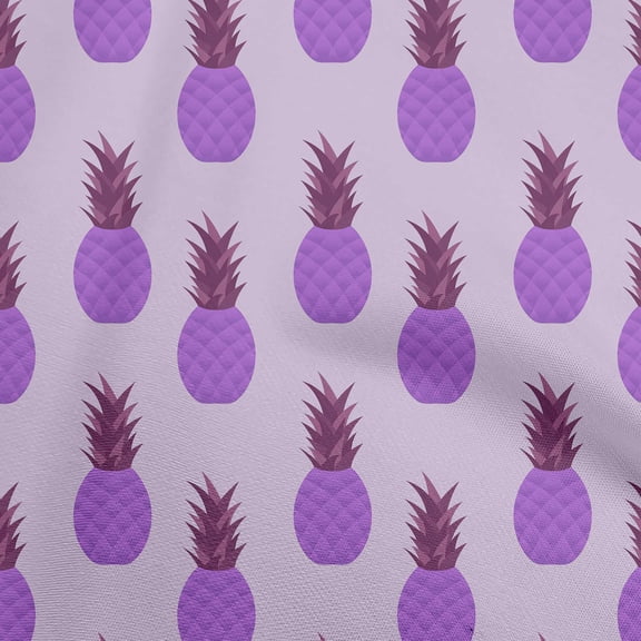 oneOone Polyester Spandex Purple Fabric Fruits Pineapple Sewing Craft Projects Fabric Prints By Yard 56 Inch Wide
