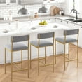 thumbnail image 6 of EastVita Bar Stools Set of 2, Upholstered Bar Chairs with Back, 25.5 Inches Kitchen Bar Stools with Footrest, 6 of 8