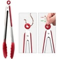 thumbnail image 4 of Pinzas de Cocina Profesionales, Utensilios de Cocina en Acero Inoxidable y Silicona de Grado Alimenticio, Pinzas de Cocina Resistentes al Calor (Juego de 2/Rojo) JM, 4 of 5