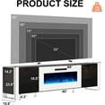 thumbnail image 4 of VANACC 80" Fireplace TV Stand with 40" Electric Fireplace for TVs up to 90", Black/White, 4 of 7