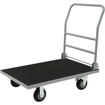 Extra Large Platform Truck Cart,Dolly Cart Heavy Duty Push Cart Dolly with 2200 LBS Capacity, Foldable Flat Cart Hand Trucks with Non-Slip Mat and Wheels (Silver Black 6in Wheel)