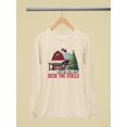 thumbnail image 3 of Deck The Stalls Christmas Barn Women's Long Sleeve, 3 of 4
