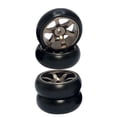 thumbnail image 3 of Milaget 4 Pieces RC Car Slick Wheel Tires Wheels Rim for 284131 1/28 Car Crawler Replace, 3 of 6