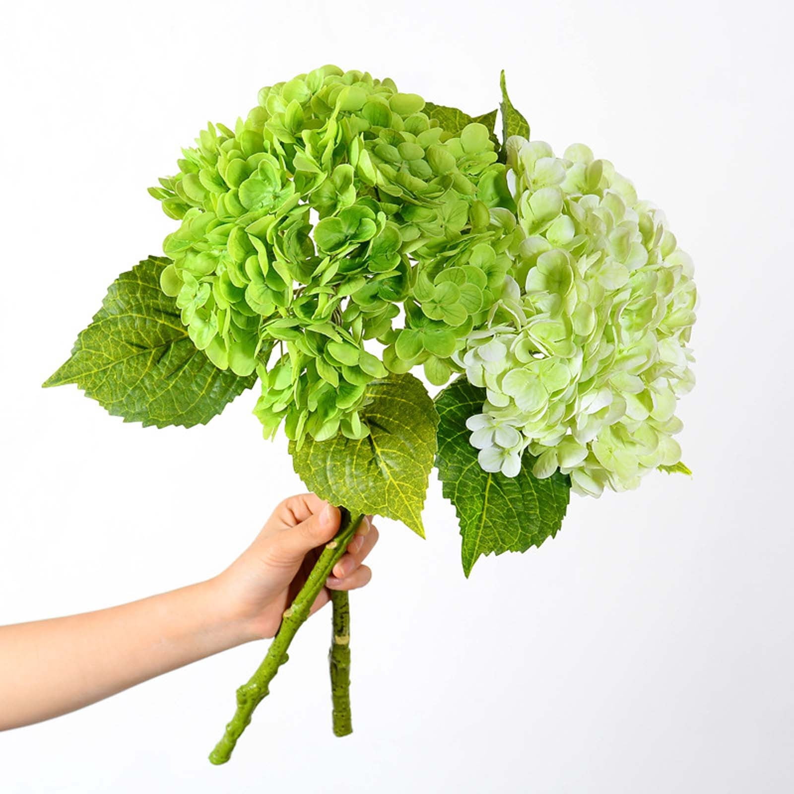 RuWeoMaa Real Touch Blue Hydrangea Artificial Flowers with Stems, Fake Silk Flowers for Outdoors, 1 Pcs Artificial Flowers for Home Decor Wedding Bouquets Centerpieces Vase