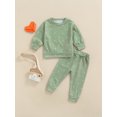 thumbnail image 2 of Bagilaanoe 2Pcs Newborn Baby Boy Girl Valentine's Day Outfits Heart Print Long Sleeve Sweatshirt Pullover Tops + Sweatpants 6M 12M 18M 24M Infant Long Pants Set, 2 of 9