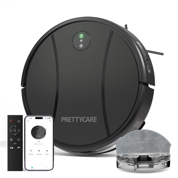 Aspiradora Robot PrettyCare Trapeadora  Inteligente Automatica Wifi App C2