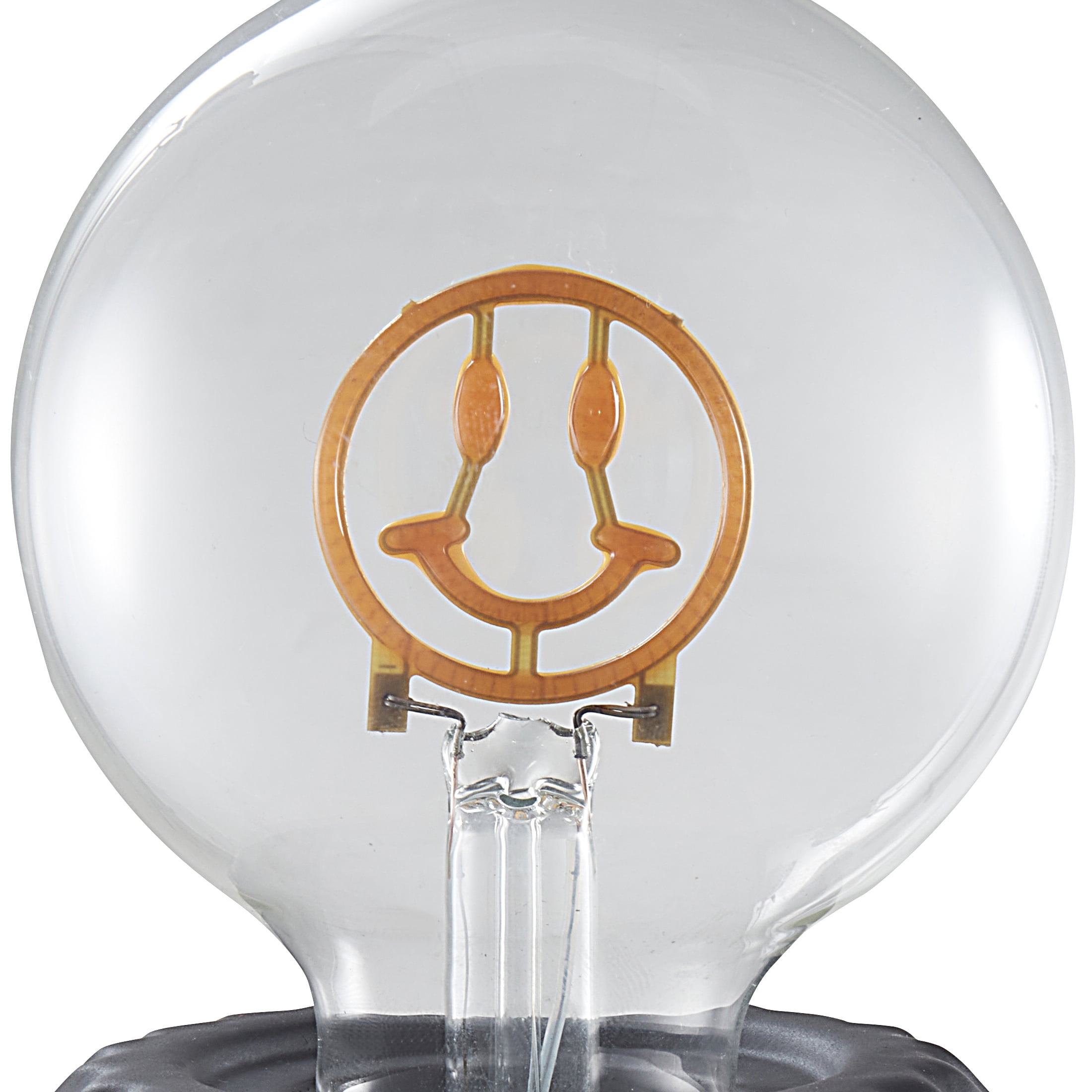 Mainstays 8" Smiley Face Filament Open LED Bulb Accent Lamp, Black