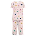 thumbnail image 4 of Tnhcen 2 Pieces Cotton Summer Pajamas for Women Set Short Sleeve Sleepwear Tops with Capri Pants Pj Set S-3XL, 4 of 5