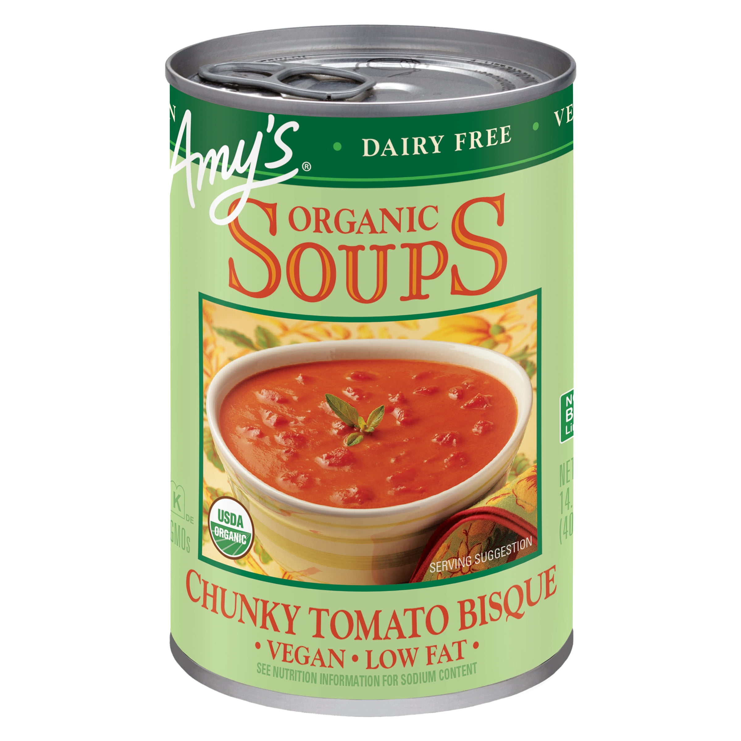 Amy's Soup, Vegan, Gluten Free, Organic Chunky Tomato Bisque, Low Fat