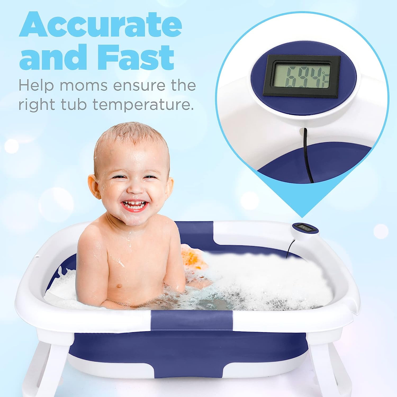 Prociv Foldable Baby Bathtub for Infants to Toddler,Portable Travel Bathtub Multifunctional Bathtub with Drain Hole, Baby Bathtub for Newborn 0-36 Month Gray (with Net)