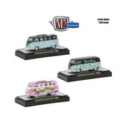Auto Thentics 3 Cars Set Volkswagen USA Models WITH CASES 1/64 Diecast Model Cars by M2 Machines