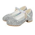 thumbnail image 1 of Crystal Slippers Cinderella Party Wedding Sequined Princess Leather Shoes, 1 of 3