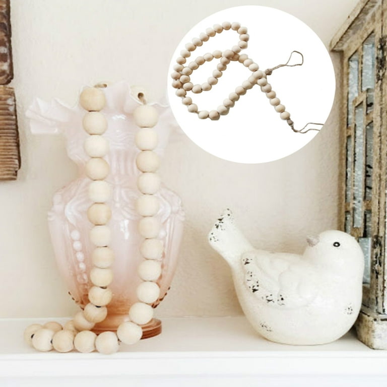 D-GROEE Beads Wood Bead Garland Rustic Country Decor Prayer