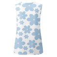 thumbnail image 5 of Camiseta holgada sin mangas con cuello redondo y estampado de flores informales de verano para mujer Pompotops lopia994500, 5 of 5