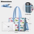 thumbnail image 5 of Teacher Tote Bag,Dinosaur and Mountain Pattern Teacher Utility Tote Bag,Large Work Tote Bags for Women with Multiple Pockets,Top Zipper Closure,13.8x10.6x6.7 Inch, 5 of 5