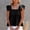 Black plus size square neck blouse a1, variant on Women Plus Size Square Neck Short Sleeve Blouse Ruffle Flowy Casual Tops Holiday Vacation Fashion Clothes, White S