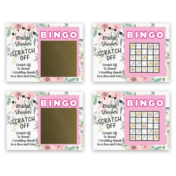 Bridal Shower Bingo Scratch Off Game Card 26 Cards 24 Sorry 2 Winner Walmart Com Walmart Com