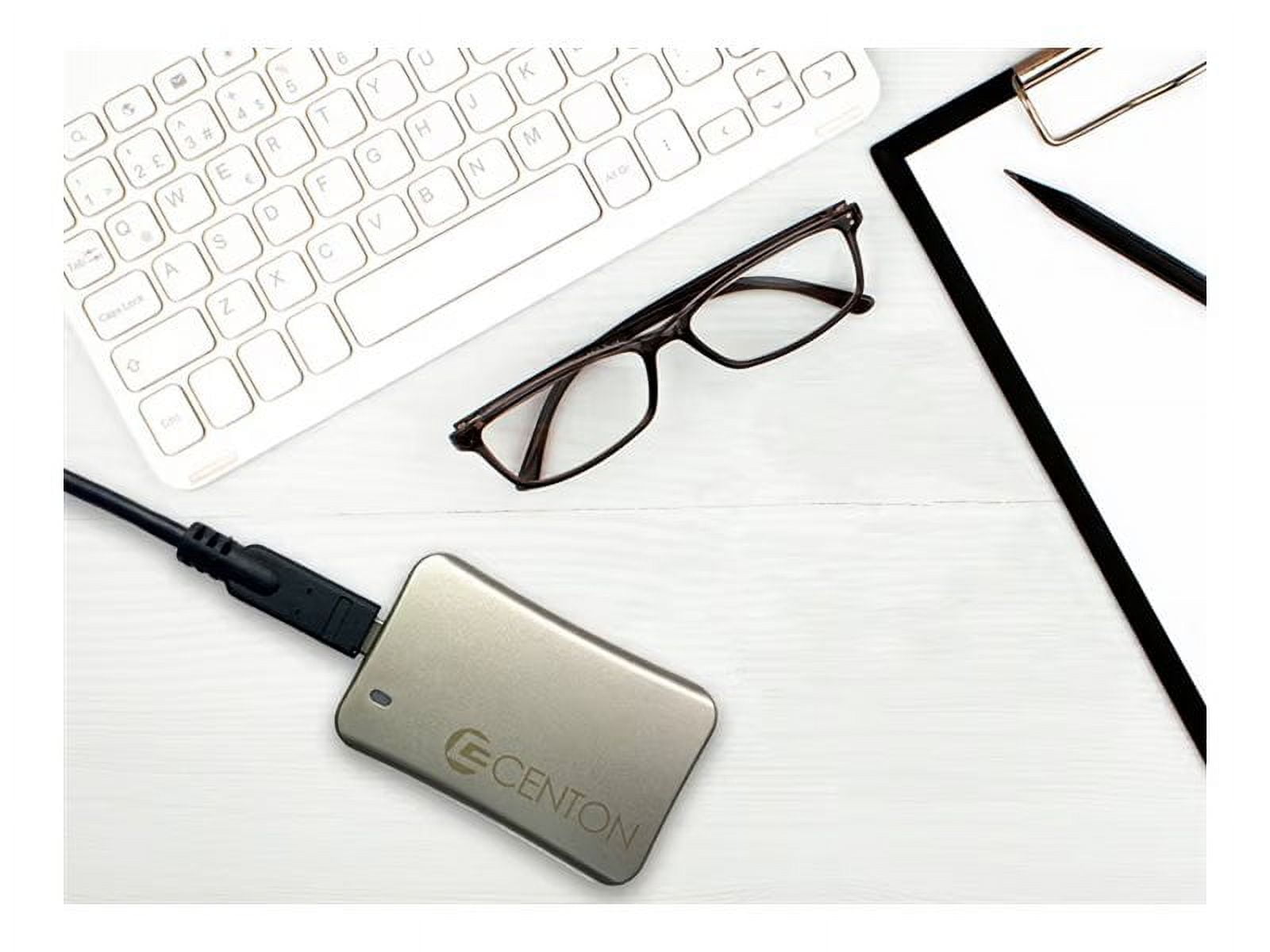 Centon External SSD (Silver Metallic), USB-C 3.2 Gen 2, 500GB