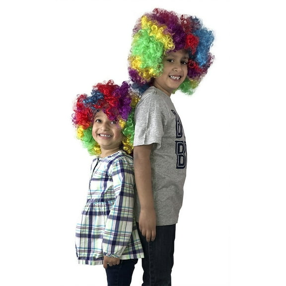Rainbow Clown Wig, Rainbow Curls Clown Wig