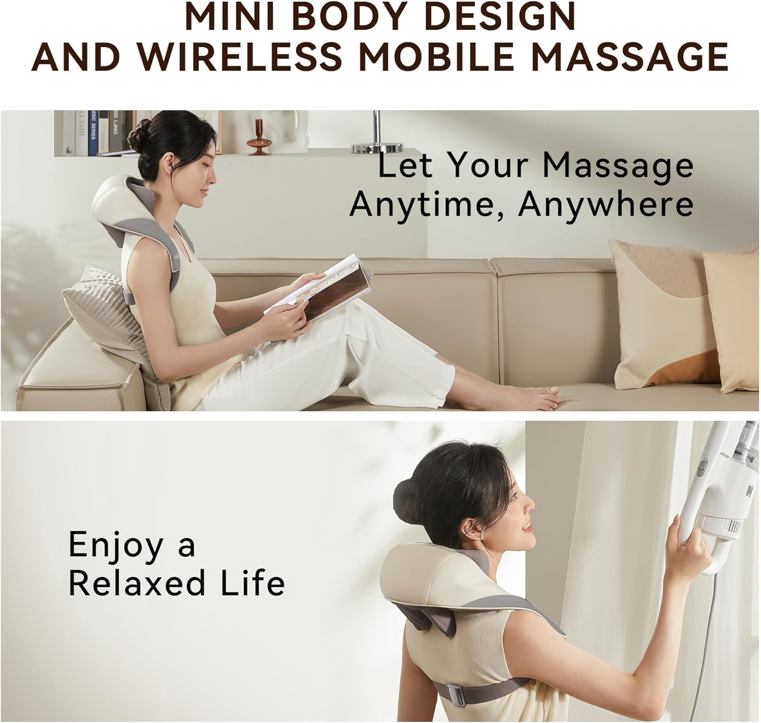 Shiatsu Neck Massager, Shoulder Neck Massager with Heat for Pain Relief Deep Tissue, Neck, Back, Shoulder, Leg Electric Kneading Massager, Perfect Gifts for Men Women Dad Mom