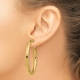 thumbnail image 3 of Primal Gold 14 Karat Yellow Gold 4x40mm Round Omega Back Hoop Earrings, 3 of 4
