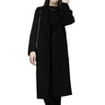 thumbnail image 3 of Frontwalk Women Coat Long Sleeve Outwear Single-breasted Jacket Outdoor Warm Trench Coats Plain Overcoat Black 3XL, 3 of 3