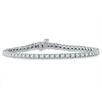 SZUL Women's AGS Certified 2 Carat TW Classic Diamond Tennis Bracelet in 10K White Gold (K-L Color, I2-I3 Clarity)