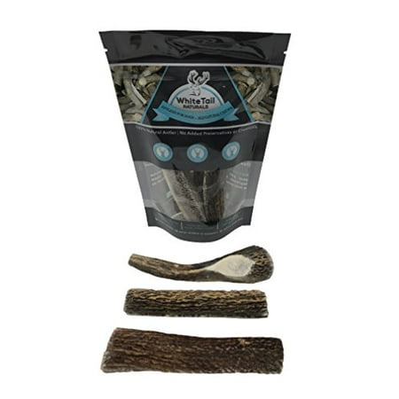 Usa Natural - WhiteTail Naturals Premium Split Elk Antlers For Dogs - 3 Pack Small - All Natural Dog Chews - USA Natural Shed - 4 to 5 Inch Long Odorless & Mess Free - Small Antler Chew -