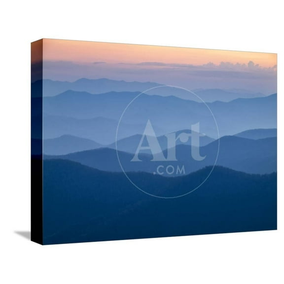 USA, North Carolina, Great Smoky Mountains, Dusk from the Blue Ridge Parkway, Scenic Stretched Canvas Wall Art by Ann Collins Sold by Art.Com